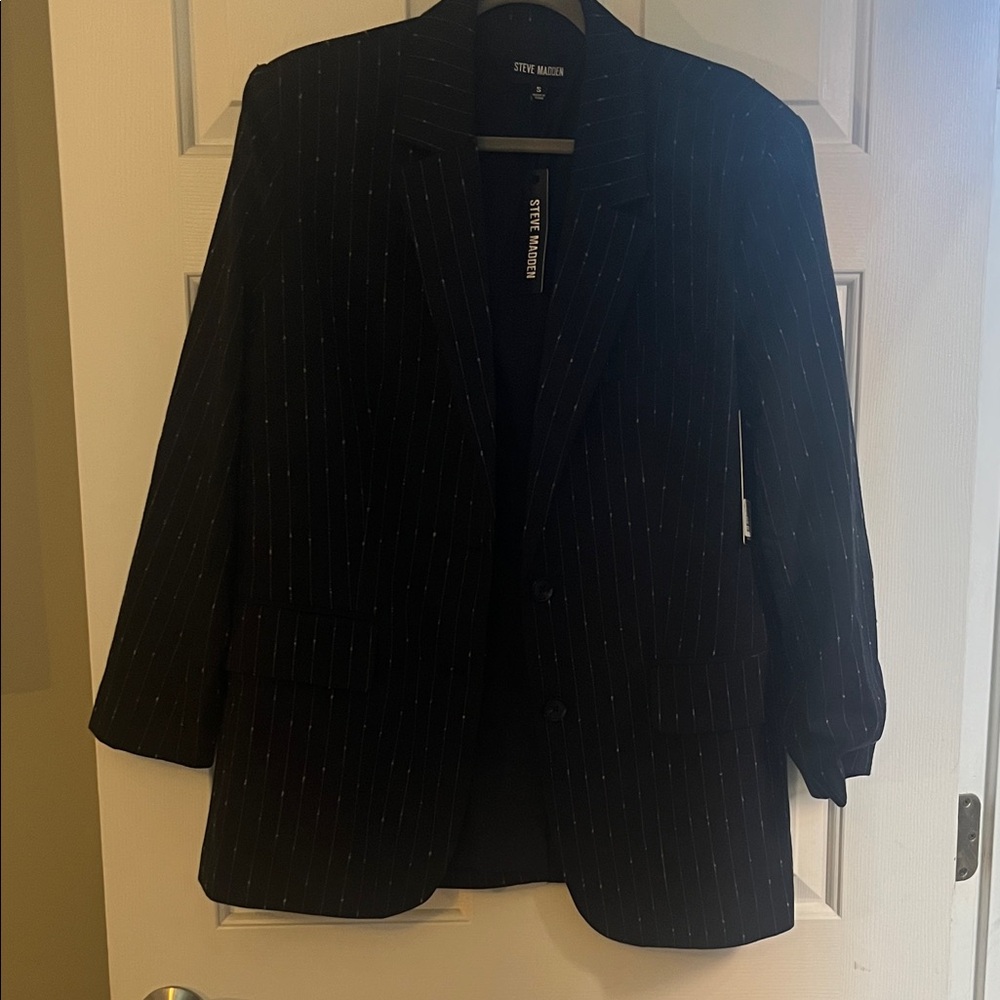 Steve Madden Navy Striped Blazer